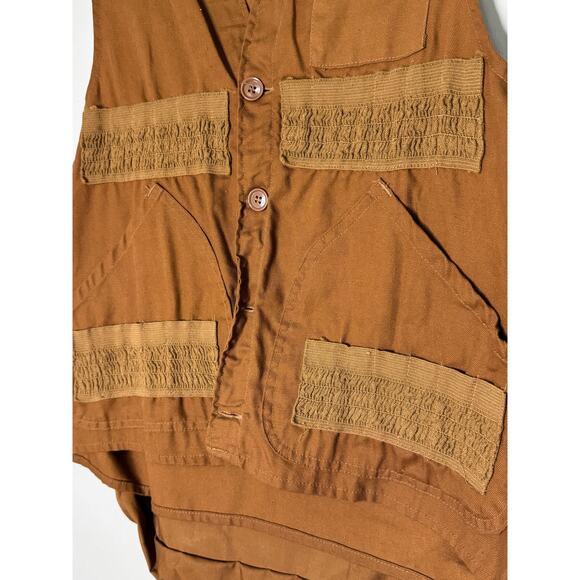 Vintage Redhead Hunting Vest Men's Medium Brown Game Pouch Shell Pockets Bird - Picture 4 of 7